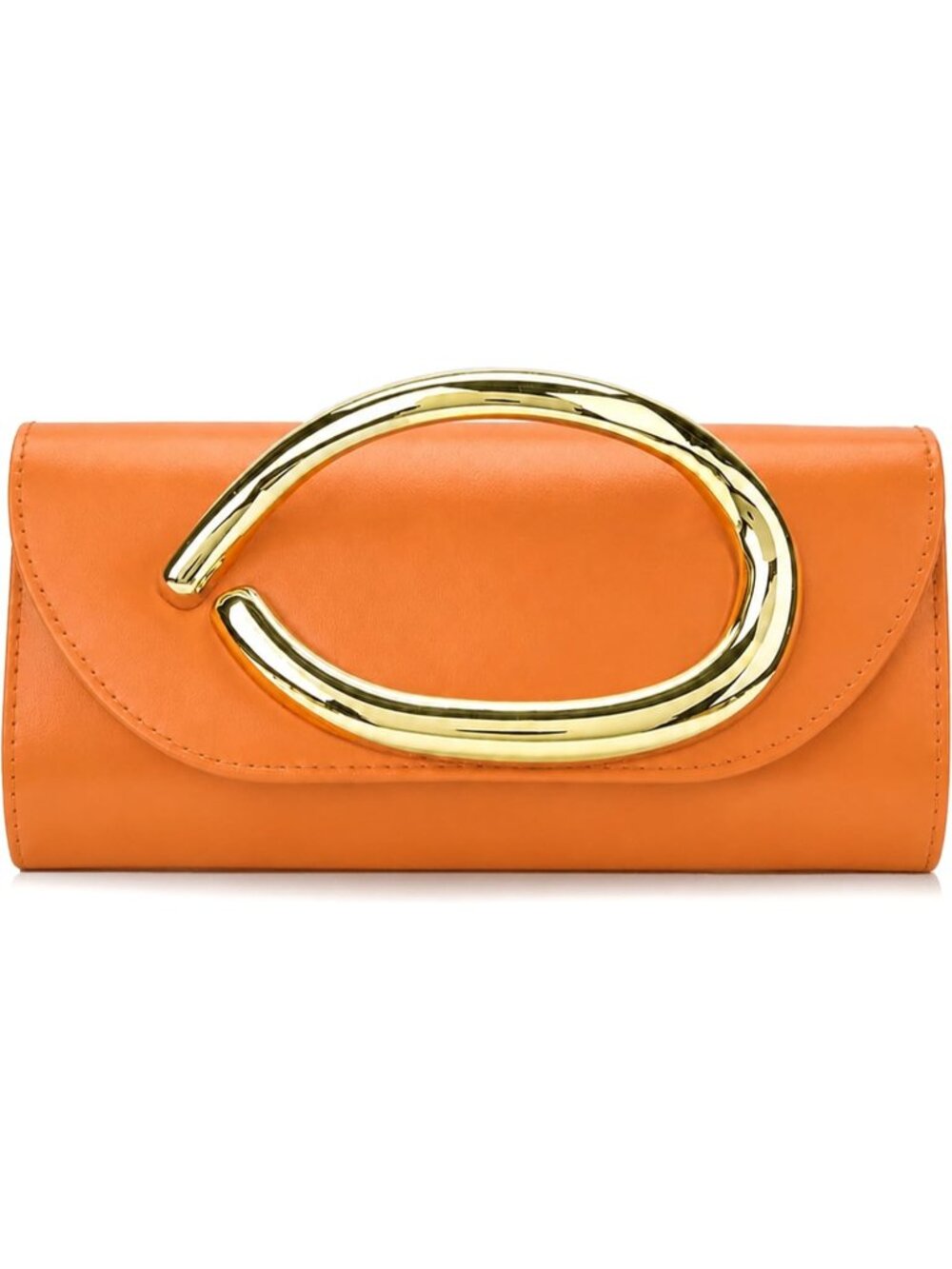 〽️ Women's Orange Metal Handle Chain Wedding Party Evening Clutch Purse
